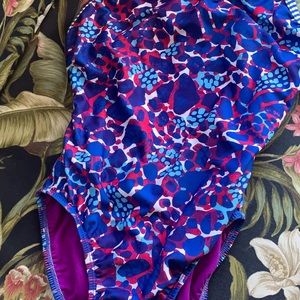 Uglies swim suit. Dolfin brand.  Size 38 Red white and blue.